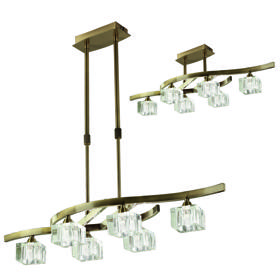 M2357AB  Cuadrax AB Rectangular Telescopic/Semi Flush 6 Light